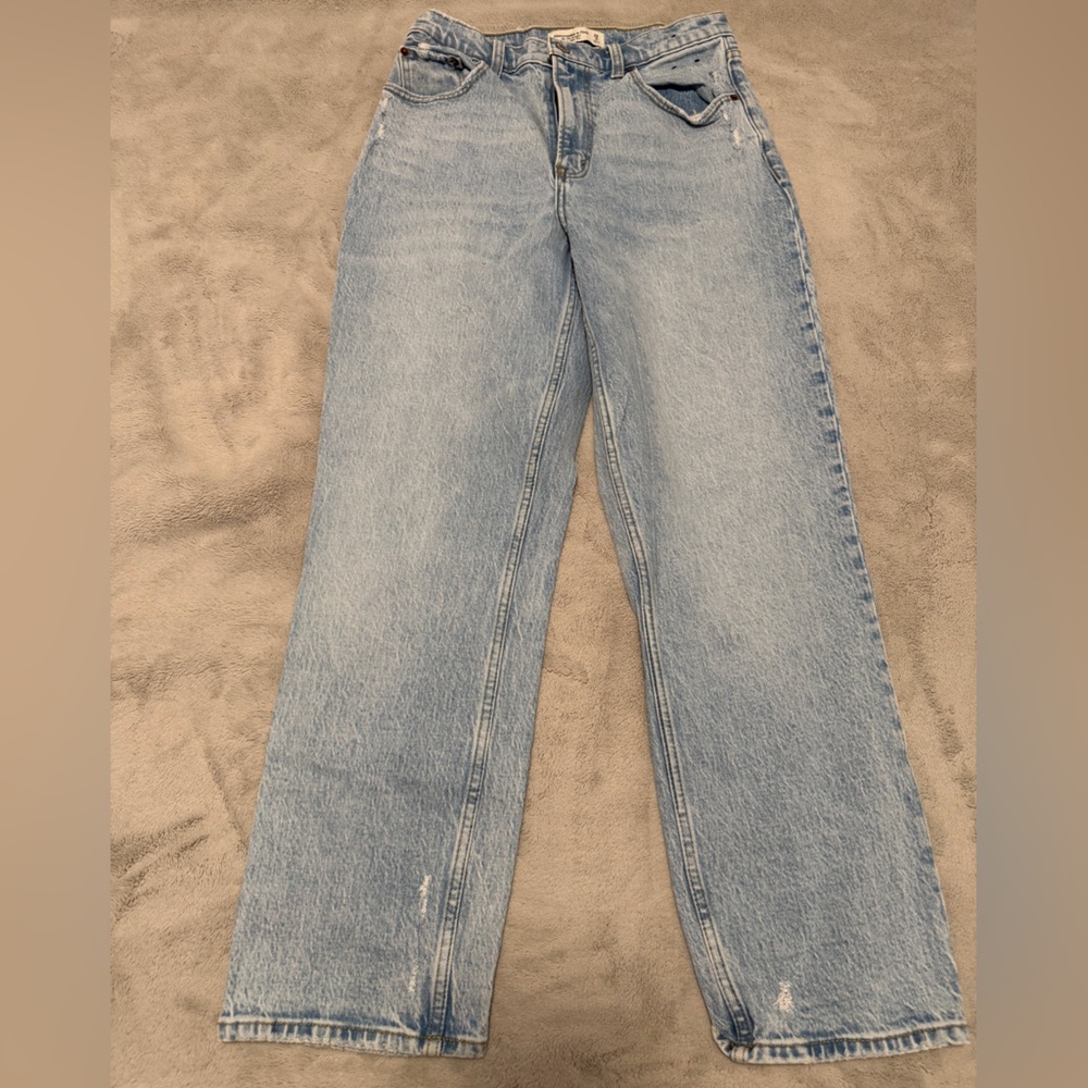 Abercrombie & Fitch Light Blue Straight-Leg Jeans